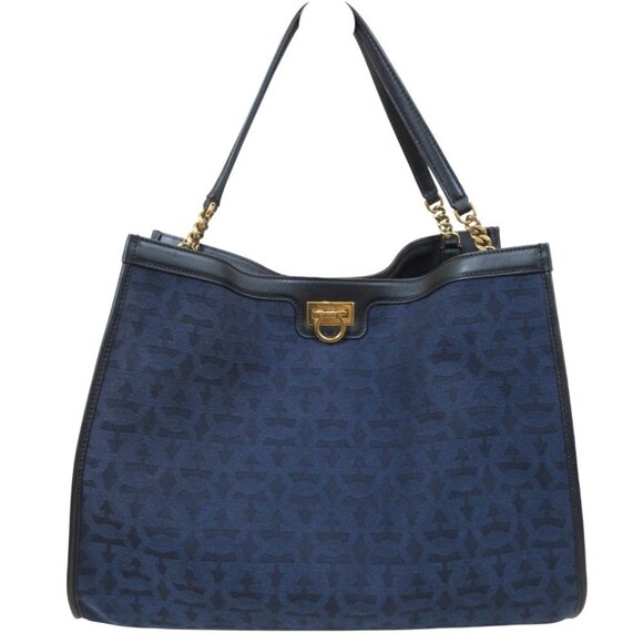 SALVATORE FERRAGAMO Black Monogram Tote Bag - Picture 1 of 16